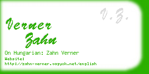 verner zahn business card